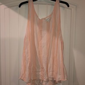 Peach and white top with button down back